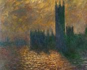 克劳德 莫奈 : Houses of Parliament, Stormy Sky